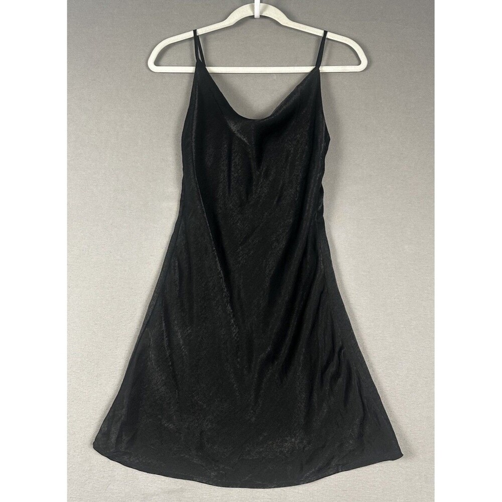 Altar'd State Slip Dress Black XS Mini Spaghetti Strap Cowl Neck 90’s Y2K